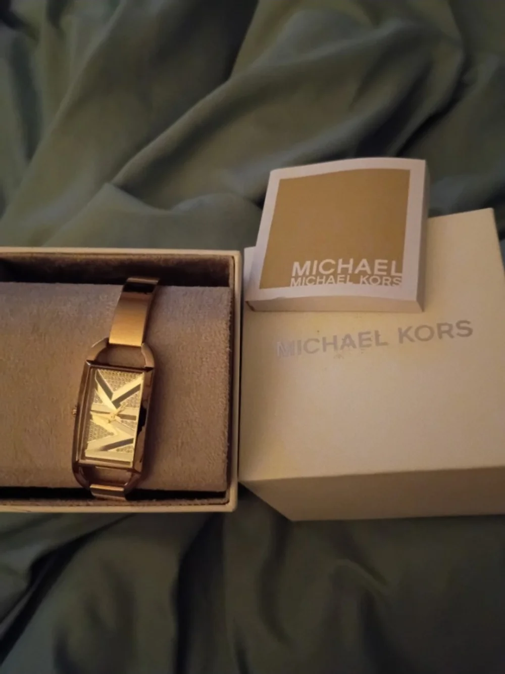 Michael Kors Gold Bracelet-Style Rectangular Smartwatch